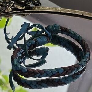 Rustic braided leather bracelet